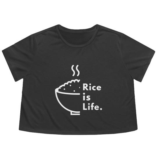 Discover Rice is Life. Tri-blend Flowy Cropped Tees