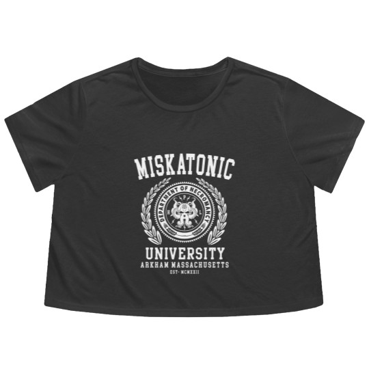 Discover CTHULU AND LOVECRAFT - MISKATONIC UNIVERSITY Flowy Cropped Tees