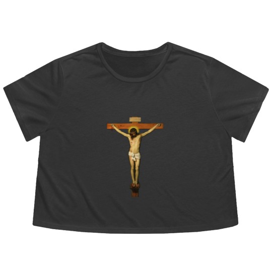 Discover Jesus Crucifix Passion of Christ Flowy Cropped Tees