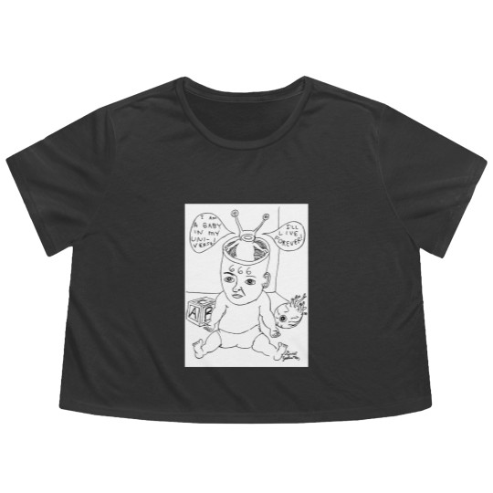 Discover Daniel Johnston Drawing Flowy Cropped Tees