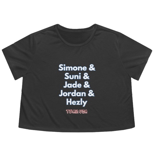 Discover USA Women's Gymnastics Simone Biles, Suni Lee, Jade Carey, Jordan Chiles Flowy Cropped Tees