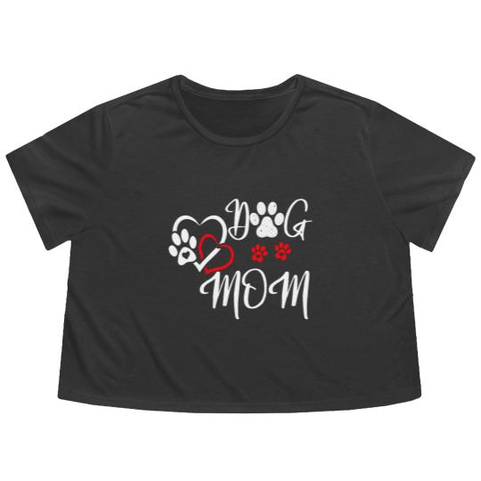 Discover Love Dog Mom Dog Mom Flowy Cropped Tees