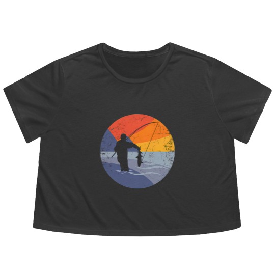 Discover Fishing fishing rod FISHING FISHERMAN lake fishing Flowy Cropped Tees
