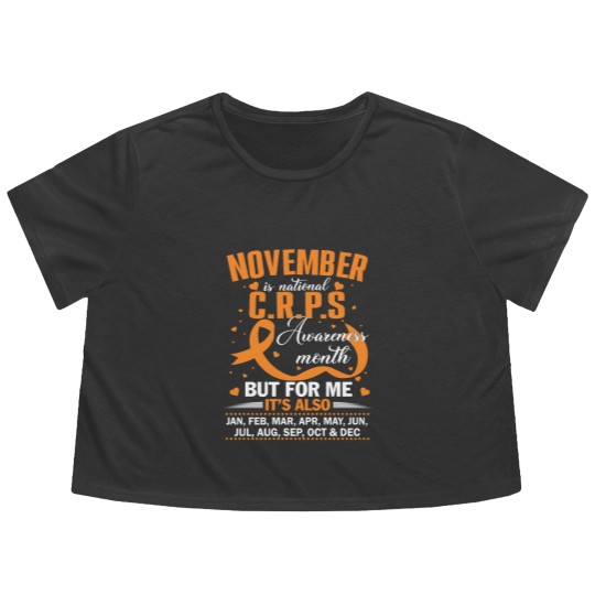 Discover In November We Wear Orange Ribbon CRPS Awareness Month / Day Flowy Cropped Tees