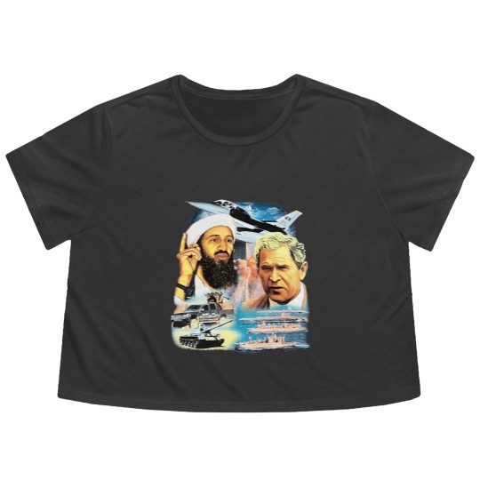 Discover 9-11 Vintage Flowy Cropped Tees Rap Flowy Cropped Tees Osama Bin Lade Flowy Cropped Tees