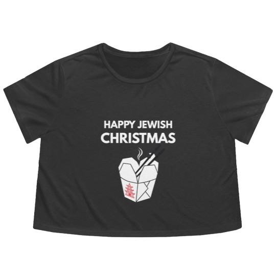 Discover Happy Jewish Christmas Flowy Cropped Tees Chinese Takeout- Hanukkah Flowy Cropped Tees