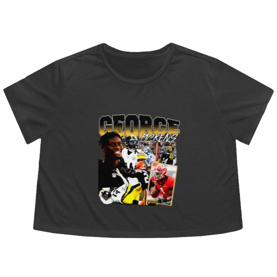Discover George Pickens Vintage 90s Graphic Style Flowy Cropped Tees