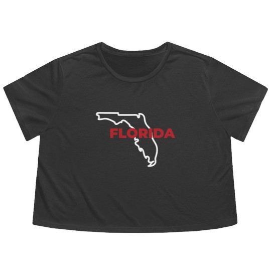 Discover Florida Map Outline - Florida Map - Flowy Cropped Tees