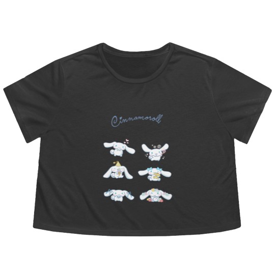 Discover Cinnamoroll Sanrio Pattern Flowy Cropped Tees