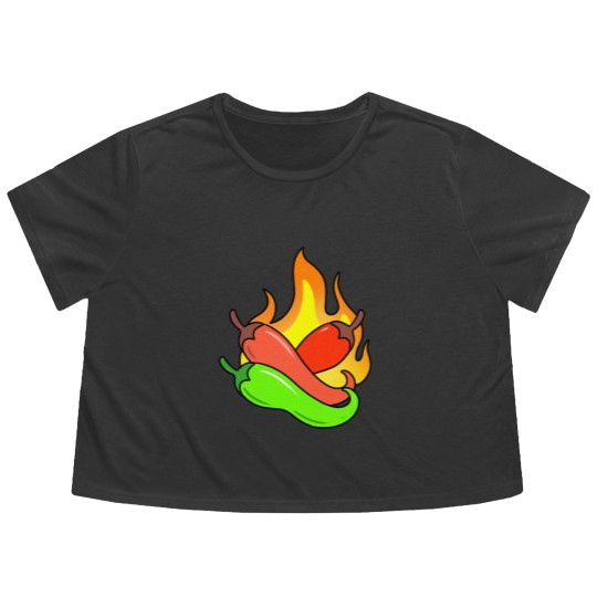 Discover hot peppers Flowy Cropped Tees