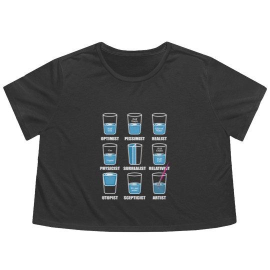 Discover Optimist Pessimist Realist Artist Or Psychologist Flowy Cropped Tees