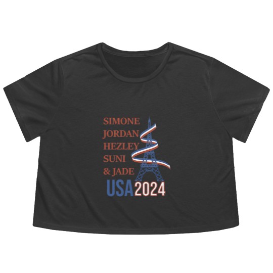 Discover Simone - Jordan - Hezley - Suni - Jade Flowy Cropped Tees, USA 2024 Olympics Flowy Cropped Tees