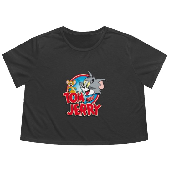 Discover Tom And Jerry Cartoon Flowy Cropped Tees
