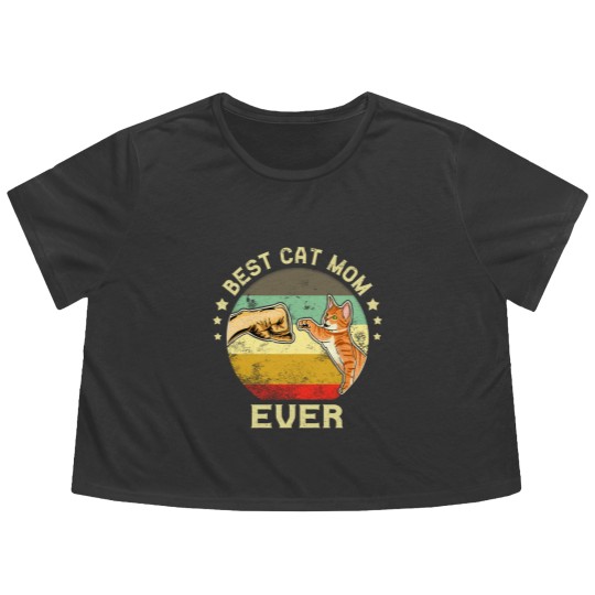 Discover BEST CAT MOM EVER - Best Cat Mom Ever - Flowy Cropped Tees