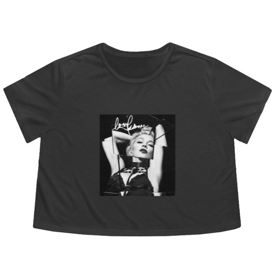 Discover Madonna Signature Flowy Cropped Tees Short Sleeve Cotton Black Men All Size S to 5XL