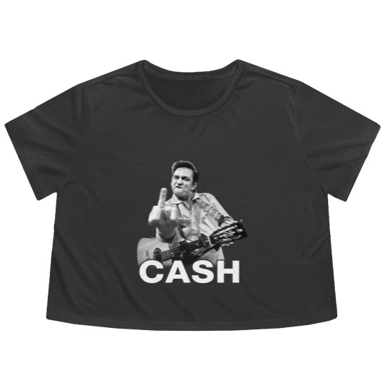 Discover Johnny Cash Unisex Flowy Cropped Tees: Finger