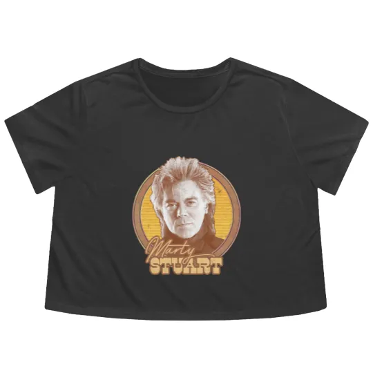 Discover Marty Stuart / Faded-Look Country Fan Art Design - Marty Stuart - Flowy Cropped Tees