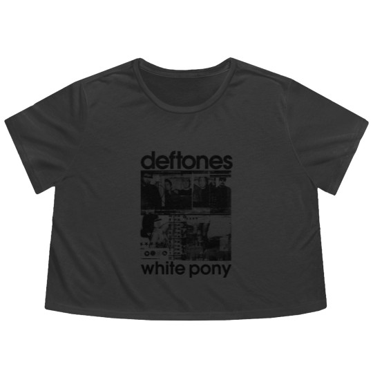 Discover Deftone ROCK BAND Flowy Cropped Tees - white pony