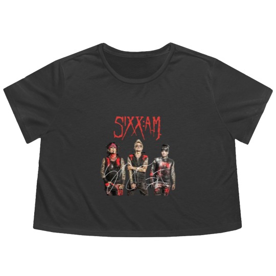 Discover Vintage Sixx AM Band Flowy Cropped Tees, Sixx AM Flowy Cropped Tees, Sixx AM Signed Men Flowy Cropped Tees,