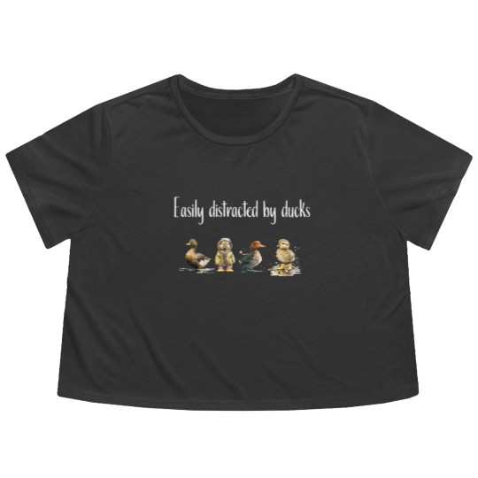 Discover Easily Distracted By Ducks Farmer Ducklings Cute Funny Duckling Quote Flowy Cropped Tees