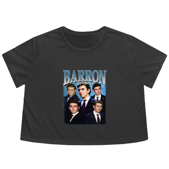 Discover Barron Trump Bootleg Flowy Cropped Tees, Barron Trump Flowy Cropped Tees, Barron Trump Fan