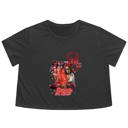 Discover Vintage Sexyy Red Flowy Cropped Tees, Sexyy Red Flowy Cropped Tees, Retro Sexyy Red Flowy Cropped Tees For Fans