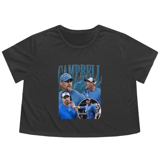Discover Vintage Dan Campbell Flowy Cropped Tees, Flowy Cropped Tees, Flowy Cropped Tees, Football Flowy Cropped Tees