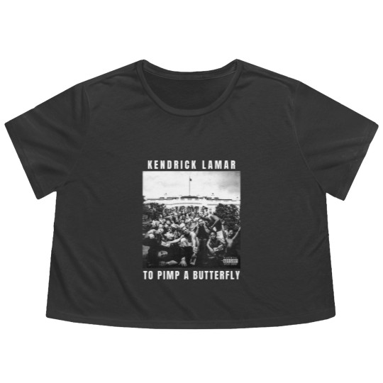 Discover Vintage Rapper Kendrick Lamar To Pimp A Butterfly Album Graphic Flowy Cropped Tees