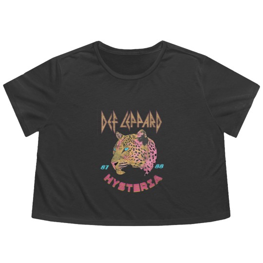Discover Vintage 80's Rock Band Flowy Cropped Tees Flowy Cropped Tees Leppard  Flowy Cropped Tees Rock and Roll Leopard