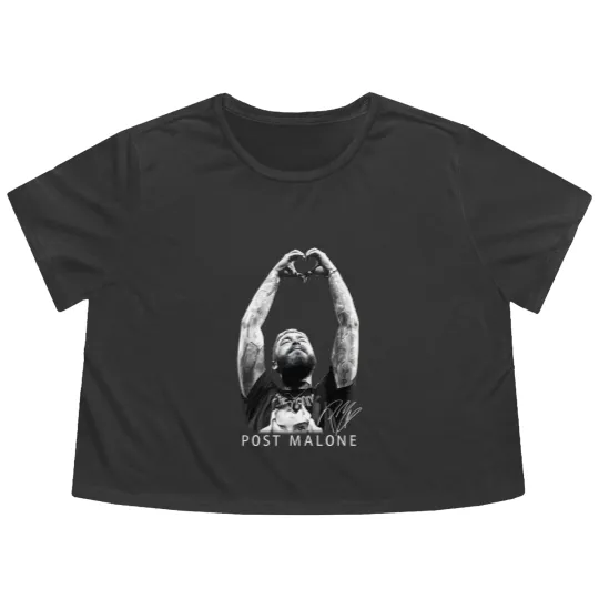 Discover Post Malone Hand Hearts Flowy Cropped Tees