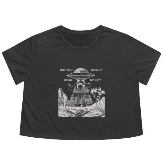 Discover Down Bad, Did Your Really Beam Me Up, Vintage Graphic Flowy Cropped Tees