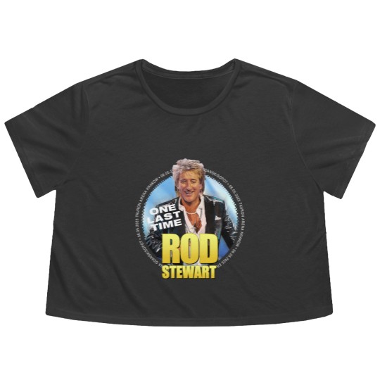Discover Rod Stewart 2025 tour Flowy Cropped Tees BLACK Flowy Cropped Tees