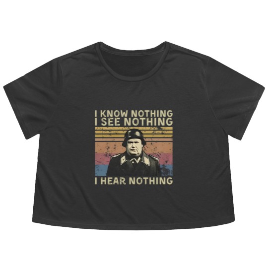 Discover Hogan's Heros I Know Nothing I See Nothing I Hear Nothing Vintage Flowy Cropped Tees