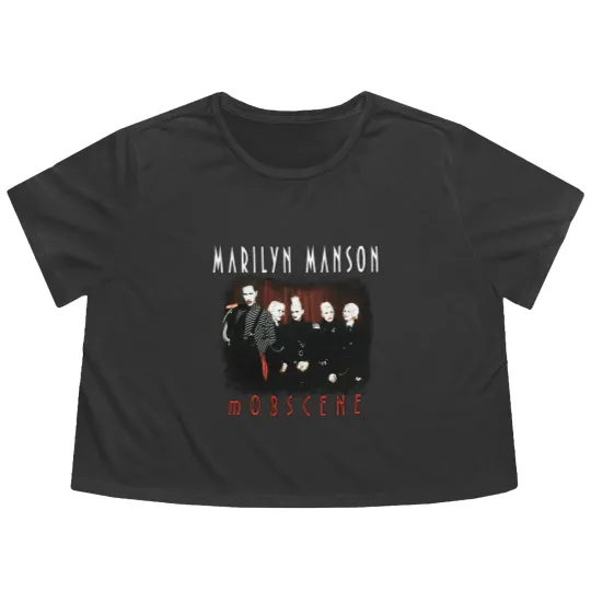 Discover Marilyn Manson mOBSCENE Flowy Cropped Tees, Vintage Alt Goth Rock Music