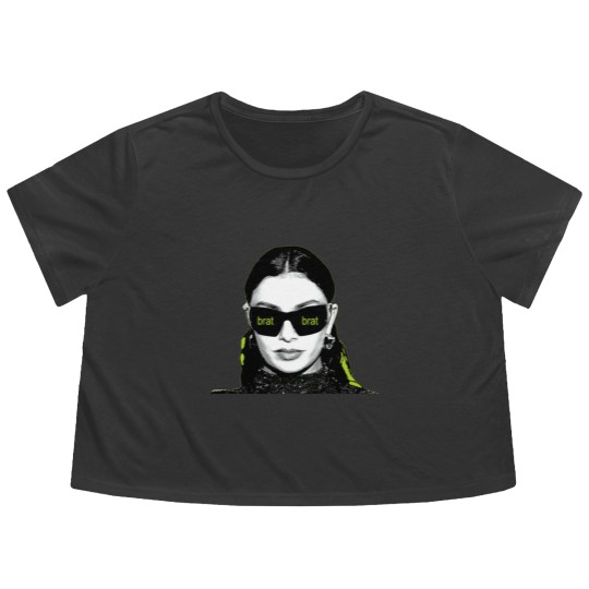 Discover BRAT CHARLI XCX Album Flowy Cropped Tees