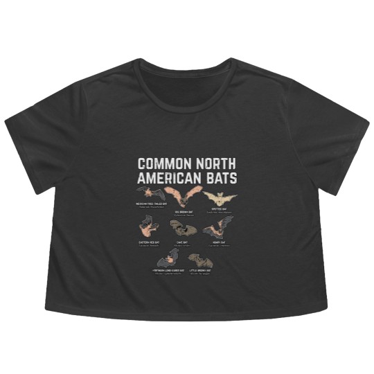 Discover Common North American Bats Flowy Cropped Tees