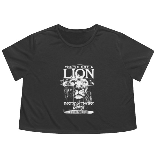 Discover Christian  Flowy Cropped Tees - You've Got A Lion Inside Of Those Lungs White Flowy Cropped Tees