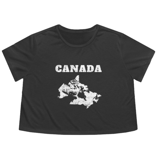 Discover Canada Map Moose - Canada Map - Flowy Cropped Tees