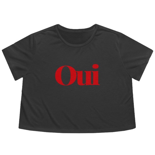 Discover Oui Flowy Cropped Tees, French slogan Flowy Cropped Tees, cute yes Flowy Cropped Tees