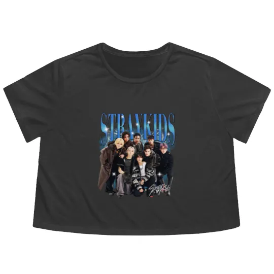 Discover Stray Kids Vintage 90s Bootleg Flowy Cropped Tees, Stray Kids Tour 2025 Flowy Cropped Tees