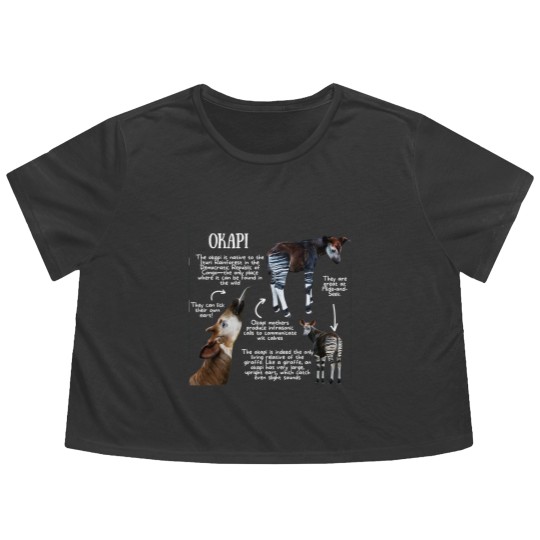 Discover Animal Facts - Okapi - Okapi - Flowy Cropped Tees