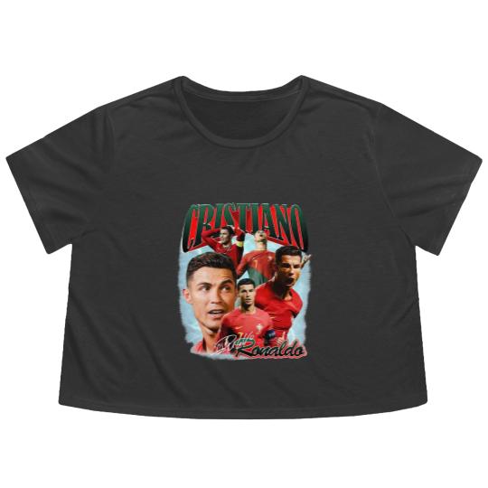 Discover Christiano Ronaldo Flowy Cropped Tees, Christiano Ronaldo fan Flowy Cropped Tees