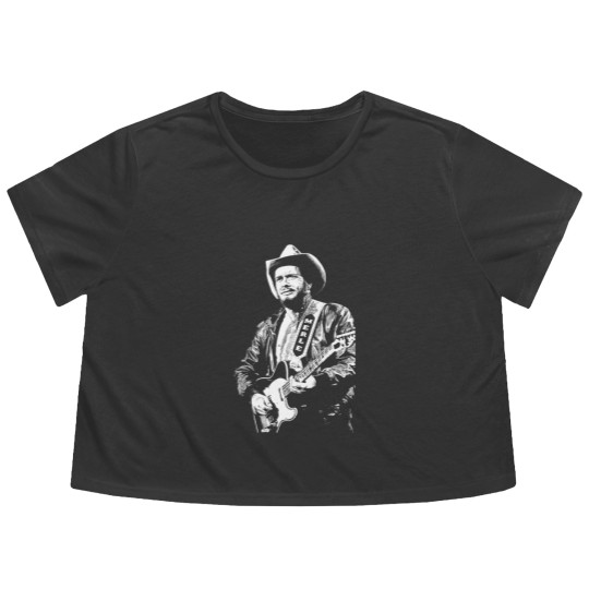Discover Merle Haggard Flowy Cropped Tees
