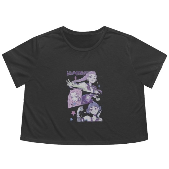 Discover Kpop Demon Hunters Flowy Cropped Tees, Huntrix Flowy Cropped Tees