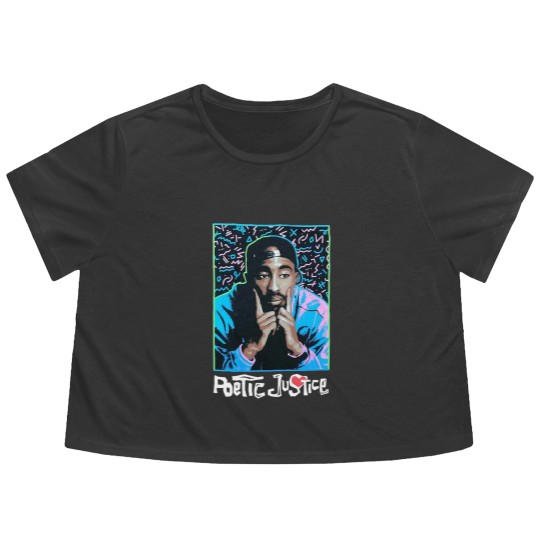 Discover Tupac Shakur Poetic Justice Black Flowy Cropped Tees - NWT