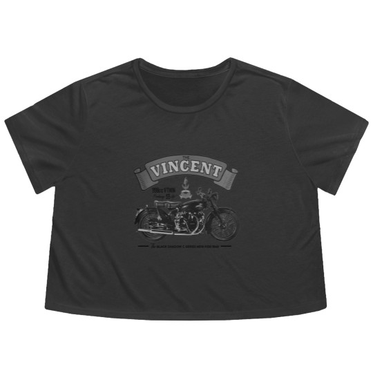 Discover Vincent Black Shadow Classic Motorcycle T Flowy Cropped Tees