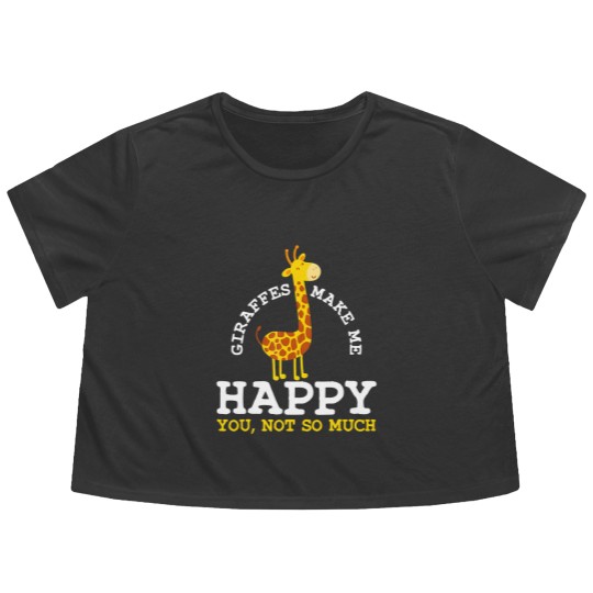 Discover Giraffe  Zookeeper  Safari Zoo Lover Funny Gift Plus Size Flowy Cropped Tees