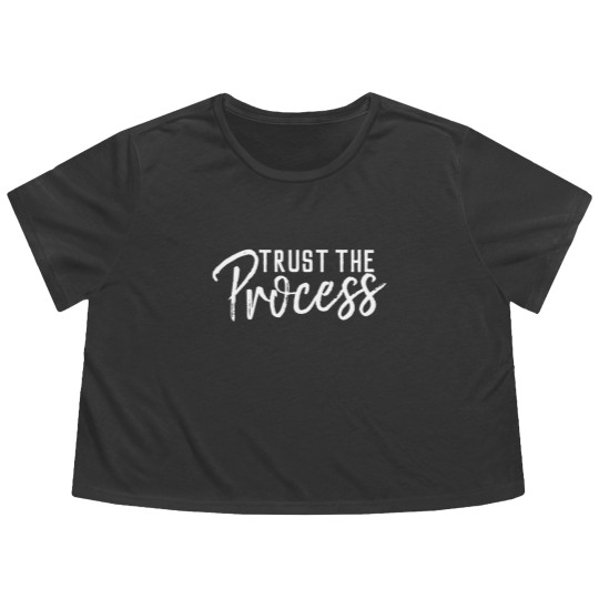 Discover Trust the Process Dark Flowy Cropped Tees
