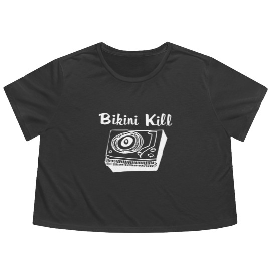 Discover Bikini Kill Logo - Black Flowy Cropped Tees