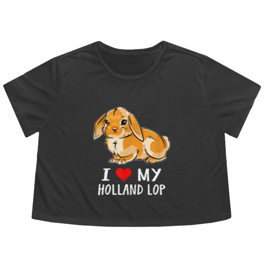 Discover I love my holland lop Flowy Cropped Tees Flowy Cropped Tees